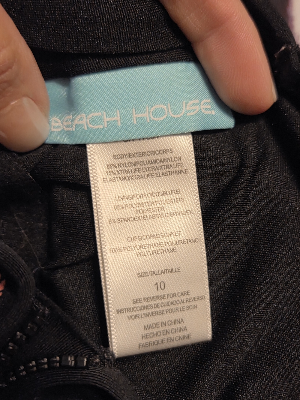 Beach House Black Floral Tankini with Orange Trim - Picture 4 of 6